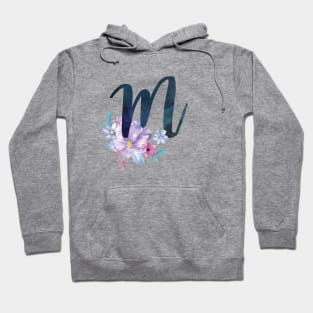 Floral Monogram M Pretty Lilac Bouquet Hoodie